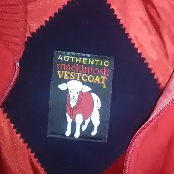 Navy blue and red authentic mackintosh vestcoat - Picture 2 of 2